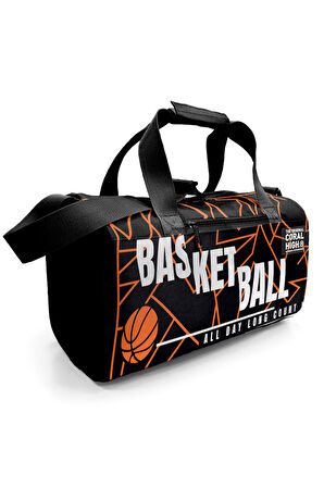 Coral High Siyah Basketbol Desenli Spor Çantası 27536