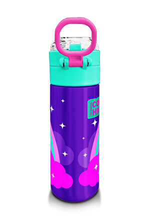 Coral High Kids Mor Su Yeşili Unicorn Desenli Pipetli ve Direkt İçim Çelik Termos 500 ml 31818