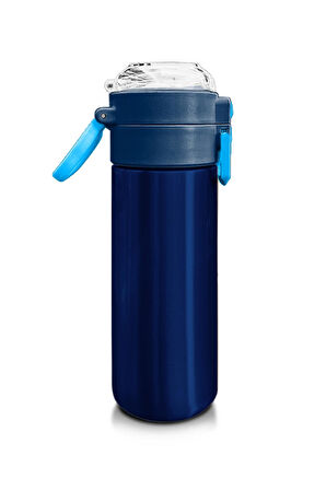 Coral High Kids Lacivert Mavi Pipetli ve Direkt İçim Çelik Termos 500 ml 31828