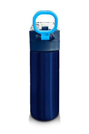 Coral High Kids Lacivert Mavi Pipetli ve Direkt İçim Çelik Termos 500 ml 31828