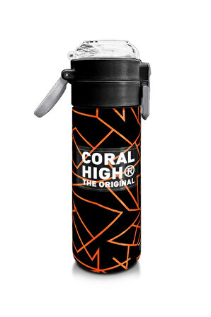 Coral High Kids Siyah Basketbol Desenli Pipetli ve Direkt İçim Çelik Termos 500 ml 31852
