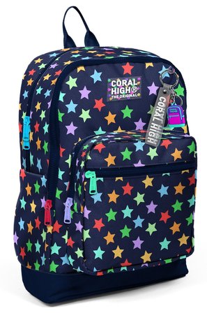 Coral High Kız Çocuk Lacivert Yıldız Desenli İlkokul Sırt Çantası (Dört Bölme) 33209