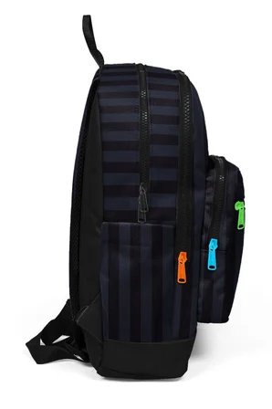 Coral High Erkek Çocuk Siyah Gri Çizgi Desenli İlkokul Sırt Çantası (Dört Bölme) 33218
