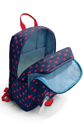 Coral High Lacivert Kırmızı Kalp Desenli Okul Sırt Çantası 33229