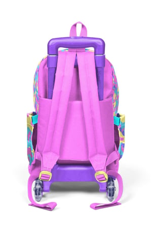 Coral High Kız Çocuk Pembe Sarı Kamuflaj Işıklı Tekerlekli Çekçek Okul Çantası - 34001