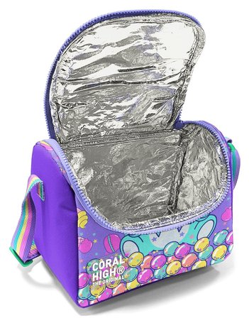 Coral High Kız Çocuk Mor Yeşil Ayıcık Desenli Isı Yalıtımlı Beslenme Çantası 37105