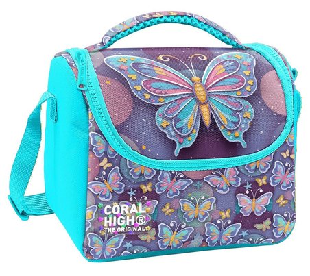 Coral High Kız Çocuk Pastel Renkli Kelebek Desenli Isı Yalıtımlı Beslenme Çantası 37106