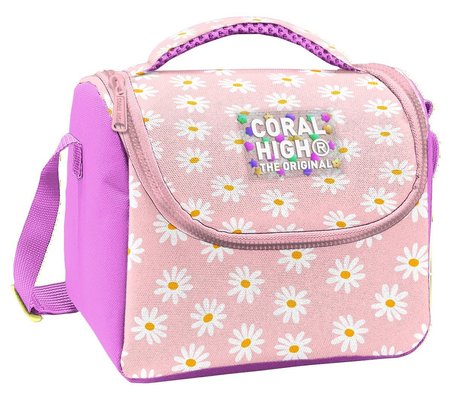 Coral High Kız Çocuk Pembe Beyaz Papatya Desenli Isı Yalıtımlı Beslenme Çantası 37124