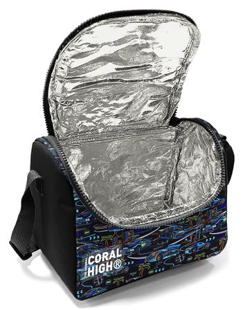 Coral High Erkek Çocuk Siyah Yarış Arabası Baskılı Isı Yalıtımlı Beslenme Çantası 37159