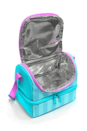 Coral High Kids Turkuaz Pembe Çizgili Desenli Thermo İki Katlı Beslenme Çantası 37213