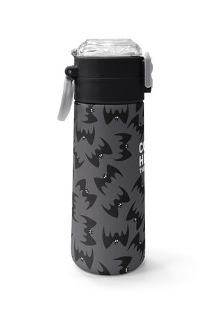 Coral High Kids Gri Siyah Yarasa Desenli Pipetli ve Direkt İçim Çelik Termos 500 ml 38126
