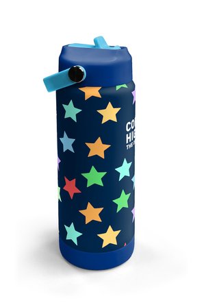 Coral High Lacivert Renkli Yıldız Desenli Katlanır Ağızlıklı Çelik Termos 650 ml 38309