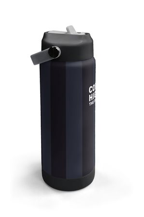 Coral High Siyah Çizgili Desenli Katlanır Ağızlıklı Çelik Termos 650 ml 38318