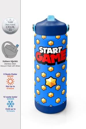 Coral High Coral Stars Desenli Pipetli ve Direkt İçim Çelik Termos 650 ml 38404