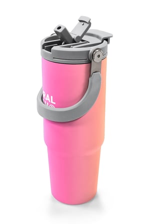 Coral High Renk Geçişli Desenli Pipetli ve Direkt İçim Çelik Termos 900 ml 38726
