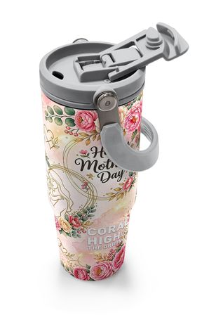 Coral High Anneler Gününe Özel Anne Erkek Çocuk Desenli Pipetli ve Direkt İçim Çelik Termos 900 ml 38763