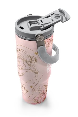 Coral High Anneler Gününe Özel Anne Erkek Çocuk Desenli Pipetli ve Direkt İçim Çelik Termos 900 ml 38764