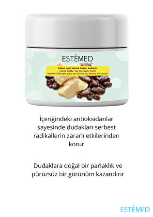 Estemed Kakao Yağlı Dudak Bakım Balsamı & Cacao Butter Lip Theraphy Balm 15ml