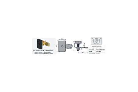 Pano Kilit Alyen Anahtarlı 2 Adet 1 Anahtarlı