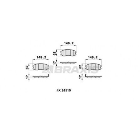 Chevrolet On Fren Balatası Antara Captıva 06 > - Braxıs Ab0172