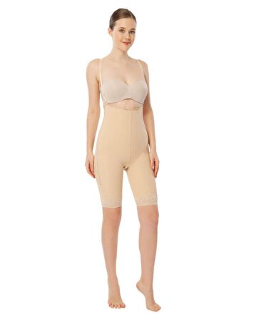 VARİTEKS 222 Fermuarlı Göğüs Altı - Diz Üstü / Sırt Destekli Liposuction Korse