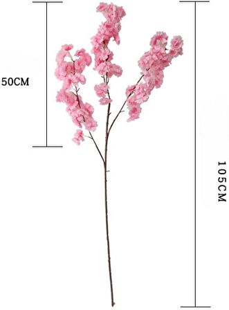 Yapay Çiçek Bahar Dalı Japon Kiraz Çiçeği 90 cm KOYU PEMBE