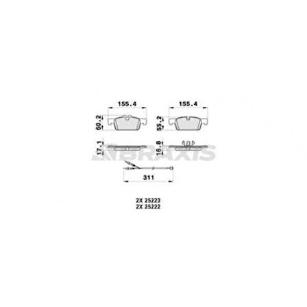 Psa On Fren Balatası P508 P508 Sw 1,6 Vti,1,6 Thp,1,6 Hdi,2,0 Hdi,2,2 Hdi 11 / 10> - Braxıs Ab0362