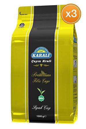 Karali Premium Organik Dökme Siyah Çay 3x1000 gr 