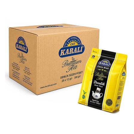 karali premium 12 gr 25'li 12 adet demlik poşet çay