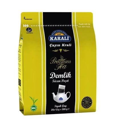 karali premium 12 gr 25'li 12 adet demlik poşet çay