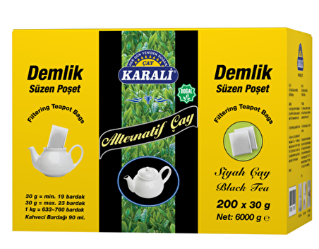 Karali Organik Demlik Poşet Siyah Çay 30 gr 200'lü 