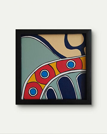 Modern Soyut Tablo – El Boyaması – 22x22 Ev Dekorasyon Tablosu – MDF Üzeri Akrilik