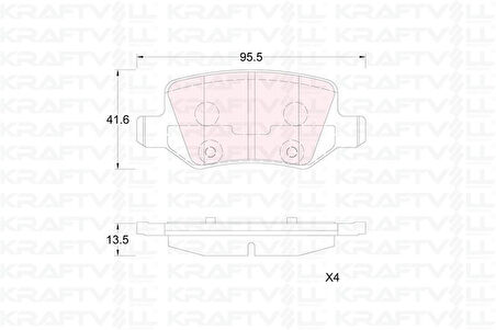 Mercedes Fren Balatası Arka W168 97>04 W169 04>12 W245 08>11 Vaneo 414 02>05 - Kraftvoll 07010376