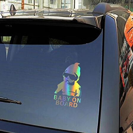Arabada Bebek Var Hologram Renk Sticker