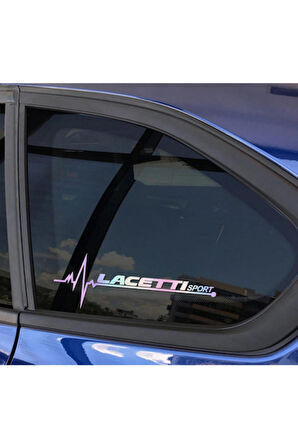 Chevrolet Lacetti Yan Cam Sticker Oto Kapı  20 Cm X 7 Cm Holo-Chroma