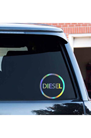 Diesel Yazısı 14CM Renkli Sticker 2 Adet Araba Yapıştırma