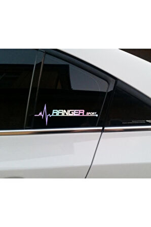 Ranger Yan Cam Sticker Oto Kapı  20 Cm X 7 Cm Holo-Chroma