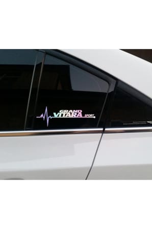 Grand Vitara Yan Cam Sticker Oto Kapı  20 Cm X 7 Cm Holo-Chroma