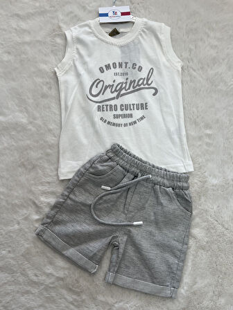 Omont Sıfır Kol Badili  Gömlekli 3 Lü Erkek Takım