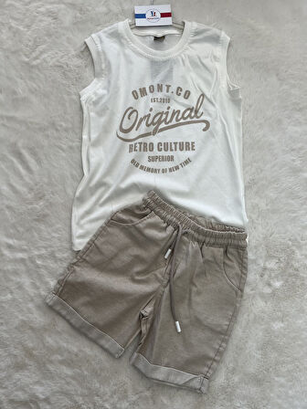 Omont Sıfır Kol Badili  Gömlekli 3 Lü Erkek Takım