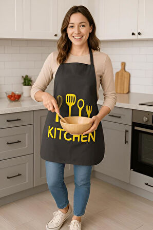 Kitchen Style Mutfak Önlüğü – Çatal Kaşık Desenli, Sıvı Geçirmez Şık Tasarım