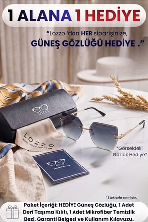 Kadın UV400 Siyah Geometrik Degrade Güneş Gözlüğü 23063 C2Deg