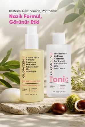 Glowzen+ Hassas Ciltler İkili Bakım Seti (Temizleme Jeli + Tonik)