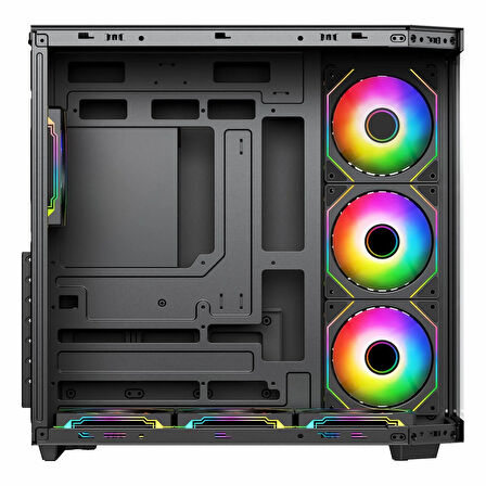 PowerBoost PB-A4375B 750W 80+ Bronz USB 3.2 ARGB ATX Mid Tower Siyah Kasa