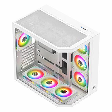 PowerBoost PB-A4375W 750W 80+ Bronz USB 3.2 ARGB ATX Mid Tower Beyaz Kasa