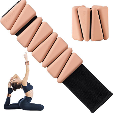 Gymo Pro Series Ayarlanabilir Silikon Bilek Ağırlığı 2x1kg Üçgen Somon