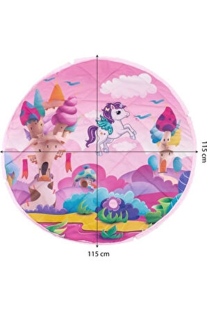 Büzülebilir Oyun Halısı ve Çantası 2 in 1 Pembe