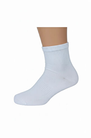 Kuzen Dikişsiz Yarım Konç  Beyaz Bambu Erkek Çorap 6 Adet