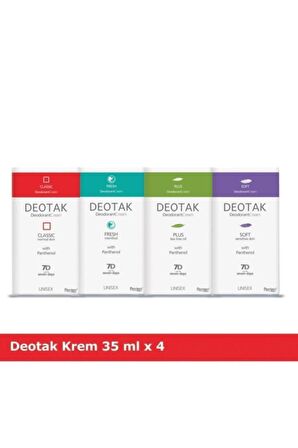 Deotak Krem Deodorant 4 Lü Karma Çeşit