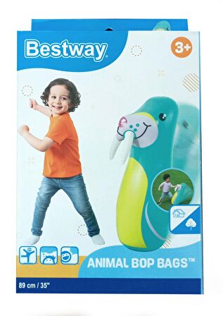 Bestway Bop Bags Deniz Aslanı Desenli Hacıyatmaz 89 Cm Sulu Hacı Yatmaz